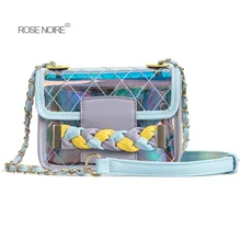 

Designer Small Laser Transparent Messenger Bag Candy Color Gradient Lingge Chain Shoulder Bag Cross Body Bags for Women gg bag