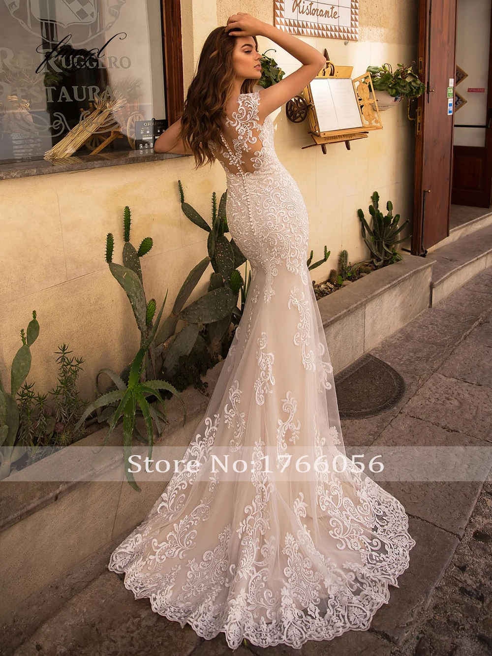US $269.79 Fmogl Luxury Detachable Train Lace Mermaid Wedding Dresses 2020 Sexy Illusion Appliques Cap Sleeve Tulle Vintage Bridal Gowns