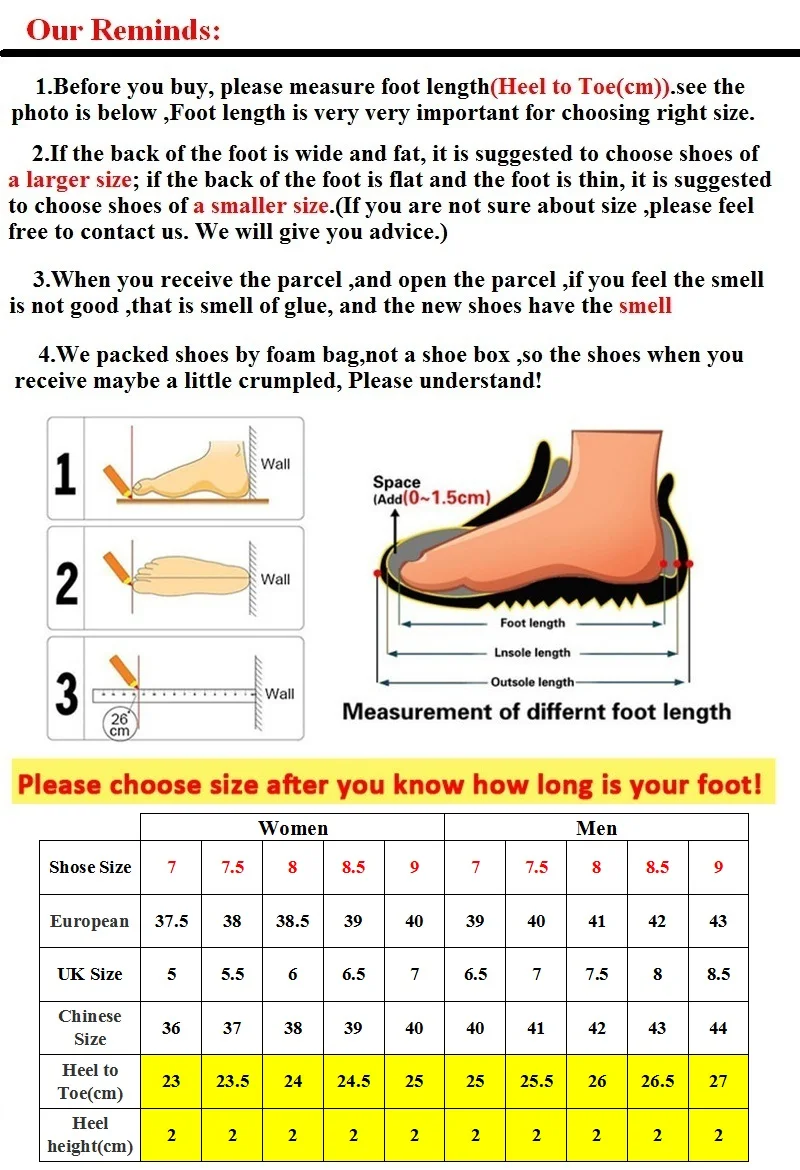 36(23CM)+37(23.5CM)+38(24CM)+39(24.5CM)+40(25CM)+41(25.5CM)+42(26CM)+43(26.5CM)+44(27CM)-2
