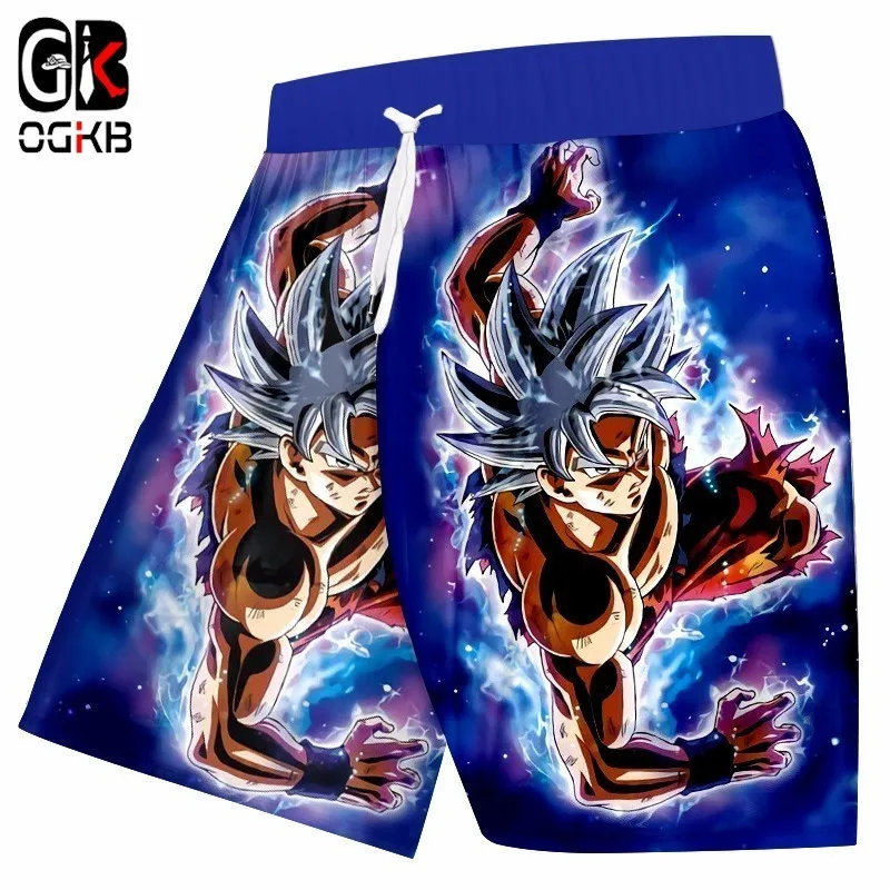 OGKB мужские брендовые шорты с забавным принтом Супер Саян Гоку 3D пляжные шорты в повседневном стиле плавки мужские хип-хоп спортивные шорты