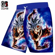 OGKB мужские брендовые шорты с забавным принтом Супер Саян Гоку 3D пляжные шорты в повседневном стиле плавки мужские хип-хоп спортивные шорты