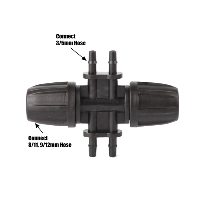 3 шт. 8/11 9/12 мм садовый шланг разъемы Micro для полива и орошения, оцинкован стыковачными швами локтевого сустава Разъем-переходник трубы шланг заглушка резьбовое соединение - Цвет: 8l11-3l5 6-Way