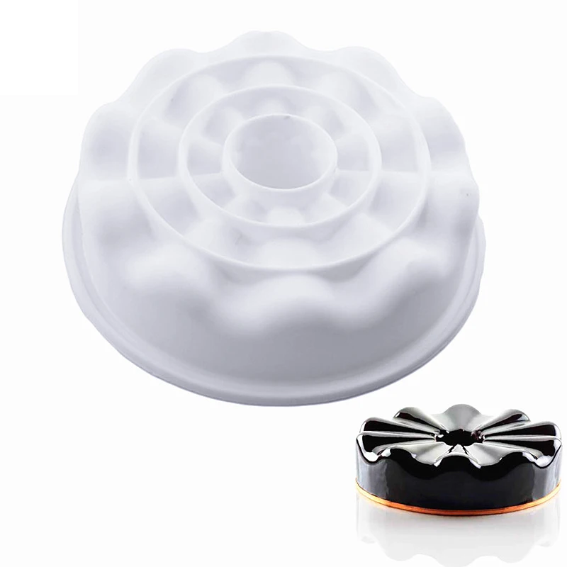 

1PCS Silicone Angel Food Cake Non-stick Baking Petal Savarin Armoni Cake Pizza Pan Polymer Clay Molds Biscuit de Savoie Mold