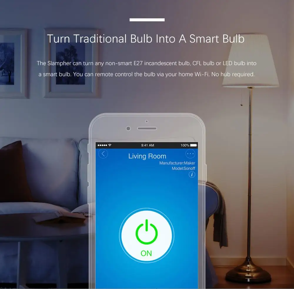 Фабрика Sonoff Slampher Wifi умный светильник держатель E27 WiFi светильник лампочка держатель RF пульт дистанционного управления приложение управление Alexa Google