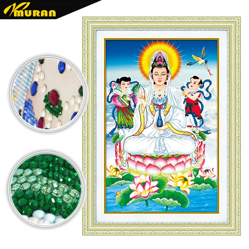 

MURAN Diamond Embroidery Special Shaped religious portrait Goddess of mercy 5D Diamond Painting Cross Stitch 3D Diamond Mosaic