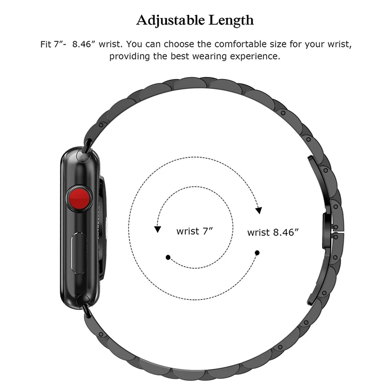 Нержавеющая сталь метал группы для 42 мм 44 мм Apple Watch Series 4 полосы Замена ссылка ремешок браслет для iWatch 1/2/3 38 мм 40 мм