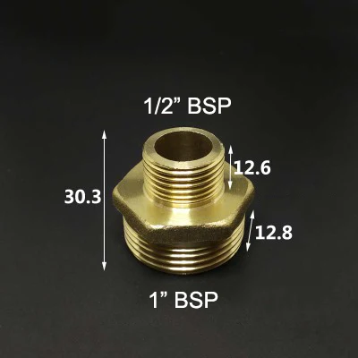 1/" 1/4" 3/" 1/2" 3/" 1" BSP Мужская резьба, латунный фитинг для труб, одинаковый редукционный шестигранный ниппельный соединитель, переходник - Цвет: NO17