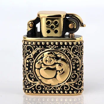 

Buddha Pure copper Cigarette Lighter Cigarettes Kerosene Flint Petrol Vintage Gasoline Lighter Oil Petrol Refillable