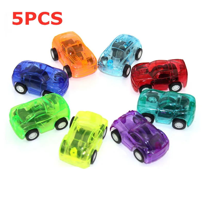

5pcs/lot Mini Diecast Cars Pull Back Transparent Plastic Vehicle Transportation oyuncak araba Toys for Boys Kids