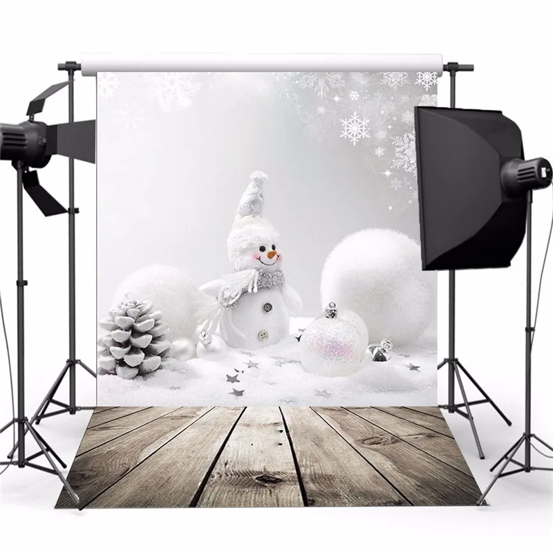 3x5ft Виниловый фон для фотосъемки Рождественский Снеговик фотофоны студийной