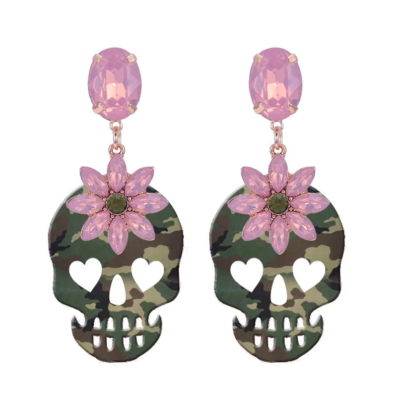 Skull head drop earrings for woman (5)