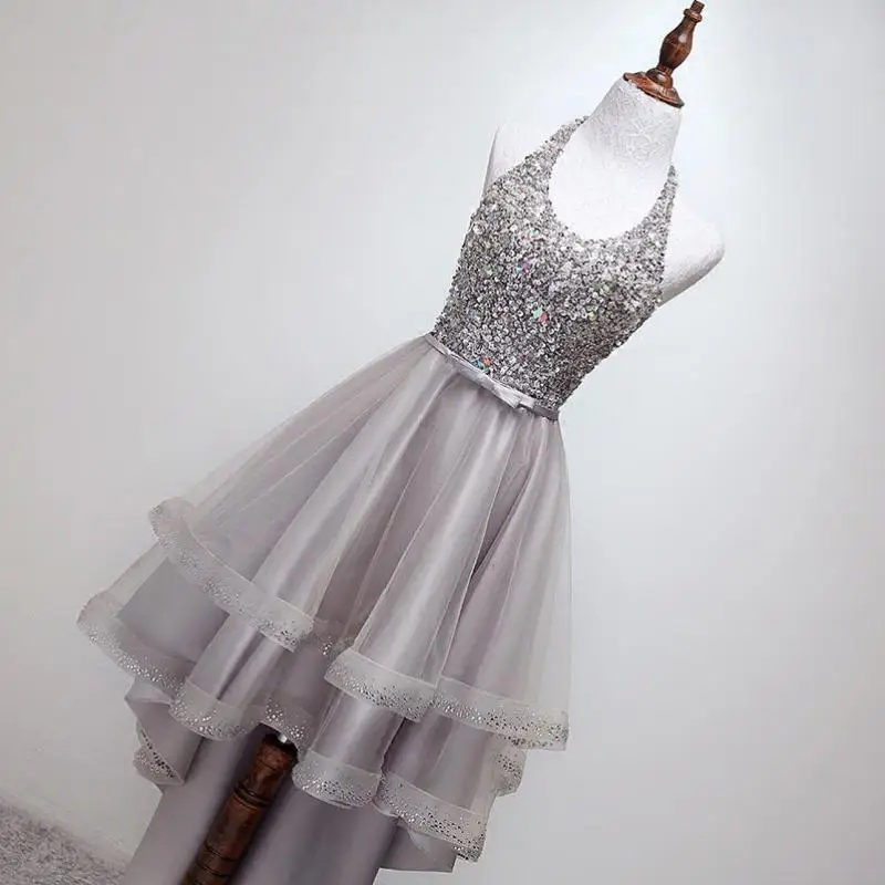 Сделать дауэр 2019 новые серые пикантные вечернее платье на брителях Bling Бисер
