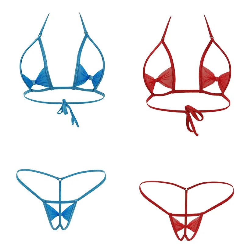 

Open Crotch Butterfly Lingerie Sets Women Hot Sexy Transparent Erotic Micro Bikini Underwear Nightwear Bra + G-string Thong Gift