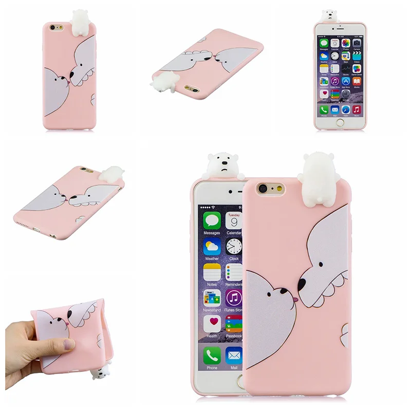 3D милый мультипликация силиконовый чехол айфона айон афон айфон iphone 6 plus/iphone 6s plus