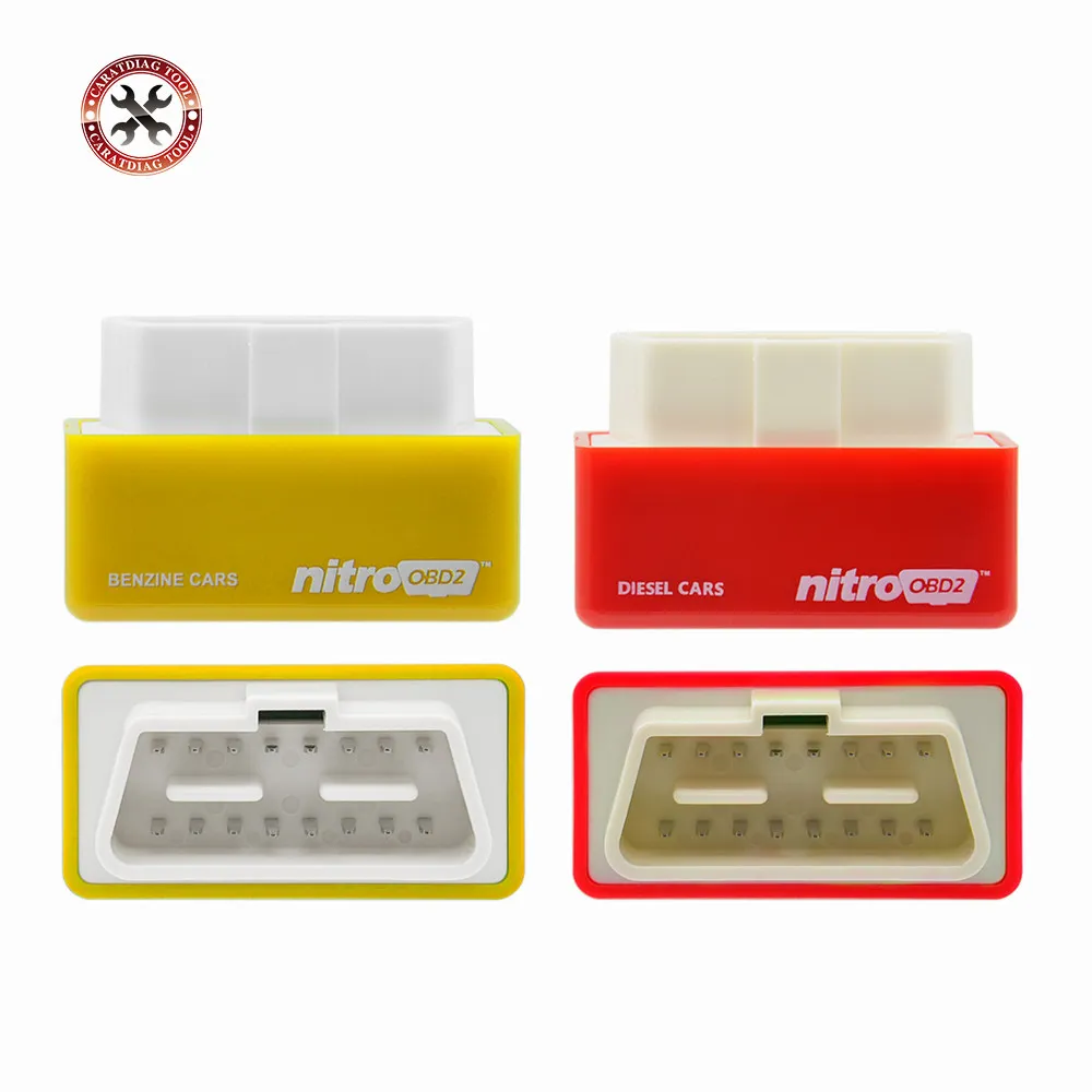 Mejor Diseño de ahorrar combustible OBD2 interfaz coches Diesel Auto Chip de Nitro OBD2 su propio chofer NITROOBD2 rojo amarillo