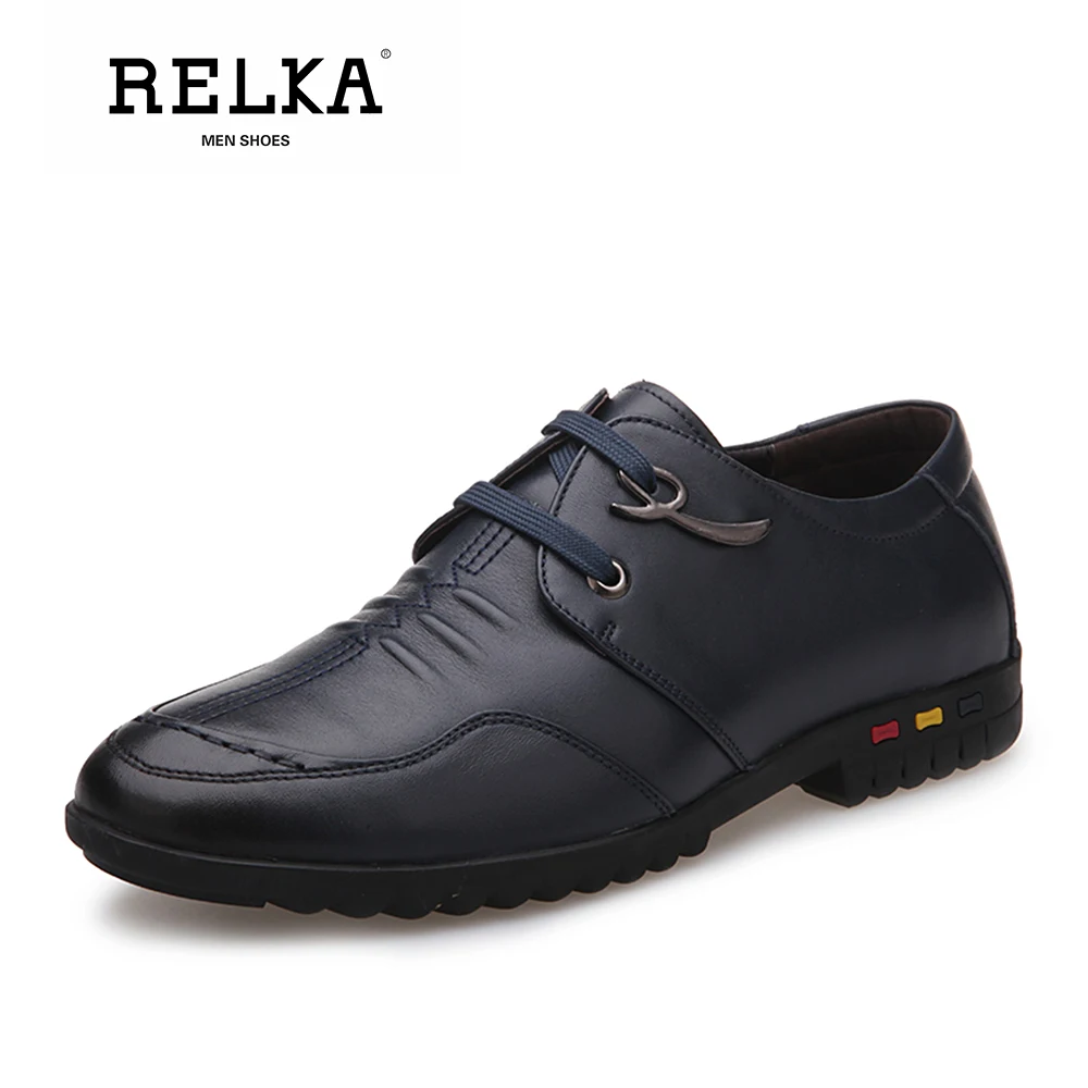Tacón blue Hombres Brown Cómodos Alta Cuero De Encaje Casuales Punta Calidad N17 Vintage Zapatos Genuino Bajo black Relka Redonda Lujo Los FqPEnHx