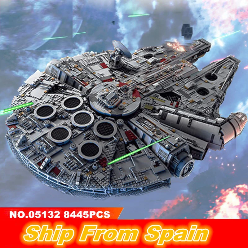

lepinblocks 05132 05028 Millenniumed UCS super star plan Destroyer war Falcon building blocks 75192 10021 bricks Christmas Toys