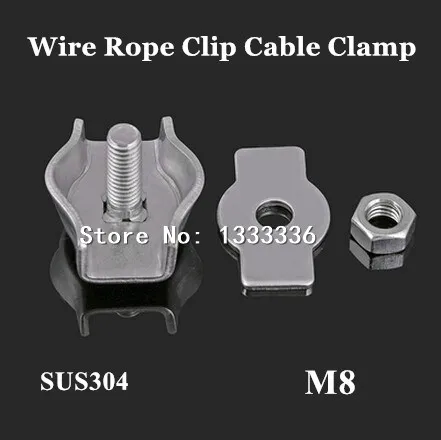 5pcs M8 Wire Rope Clip Cable Clamp 304 Stainless steel Simplex Wirerope Rigging Clamps Fastener | Обустройство дома