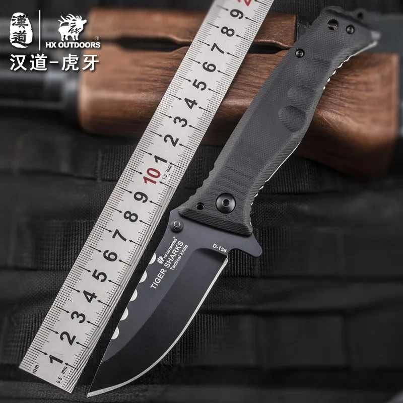 

HX OUTDOORS army canine teeth D2 steel tactical high quality hardness knife wild self-defense tool outdoor survival knife saber