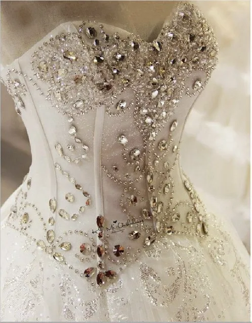 Crystals Wedding Gowns Plus Size Luxury Wedding Dress Princess Lace Vintage Bridal  Dresses Corset Back Gelinlik Matrimonio Boda - AliExpress