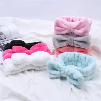 

Coral Fleece Hairbow Cross Headband For Wash Face Makeup Lady Bath Mask Cosmetic Hairband Girl Holder Rope Hair Accessories