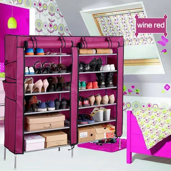 

7 Tier 14girds Shoe Shelves Dust-proof Shoe Cabinet Non-woven Cloth Shoe Storage Stand Holder DIY Assembly Shoe Organizer Rack