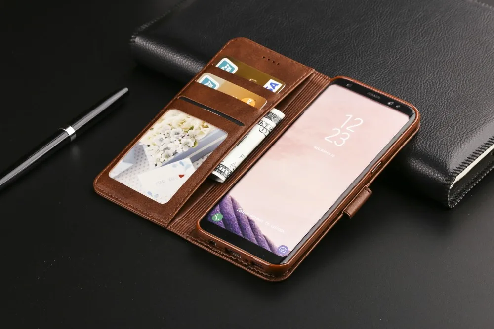 Роскошный кожаный чехол-книжка для samsung Galaxy S7 S6 Edge S8 S9 S10 Plus, чехол-бумажник для телефона samsung Note 8 Note 9 S10 Lite, чехол