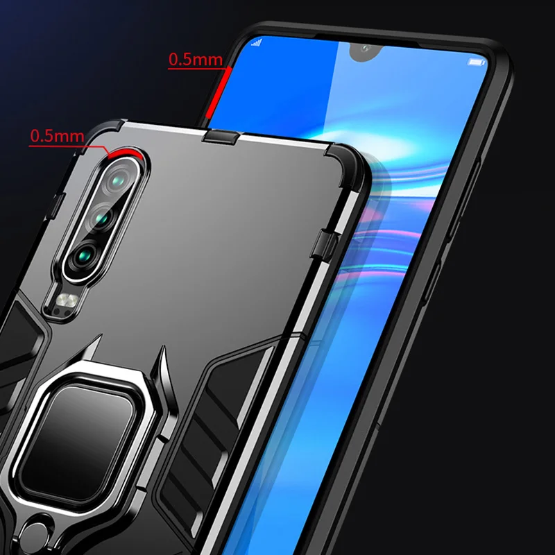 Противоударное кольцо Броня чехол для Huawei P30 Pro P20Lite Mate30 Honor 8X V20 мягкий силиконовый