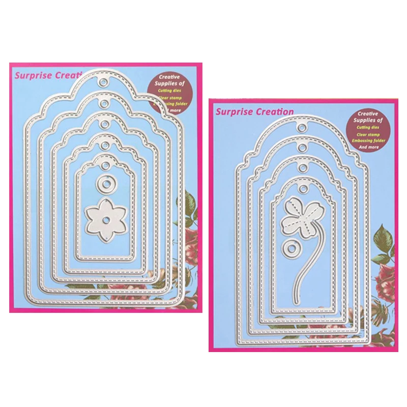 

Surprise Creation 2-Set Combination dies Stitched tags Cardmaking & Scrapbooking