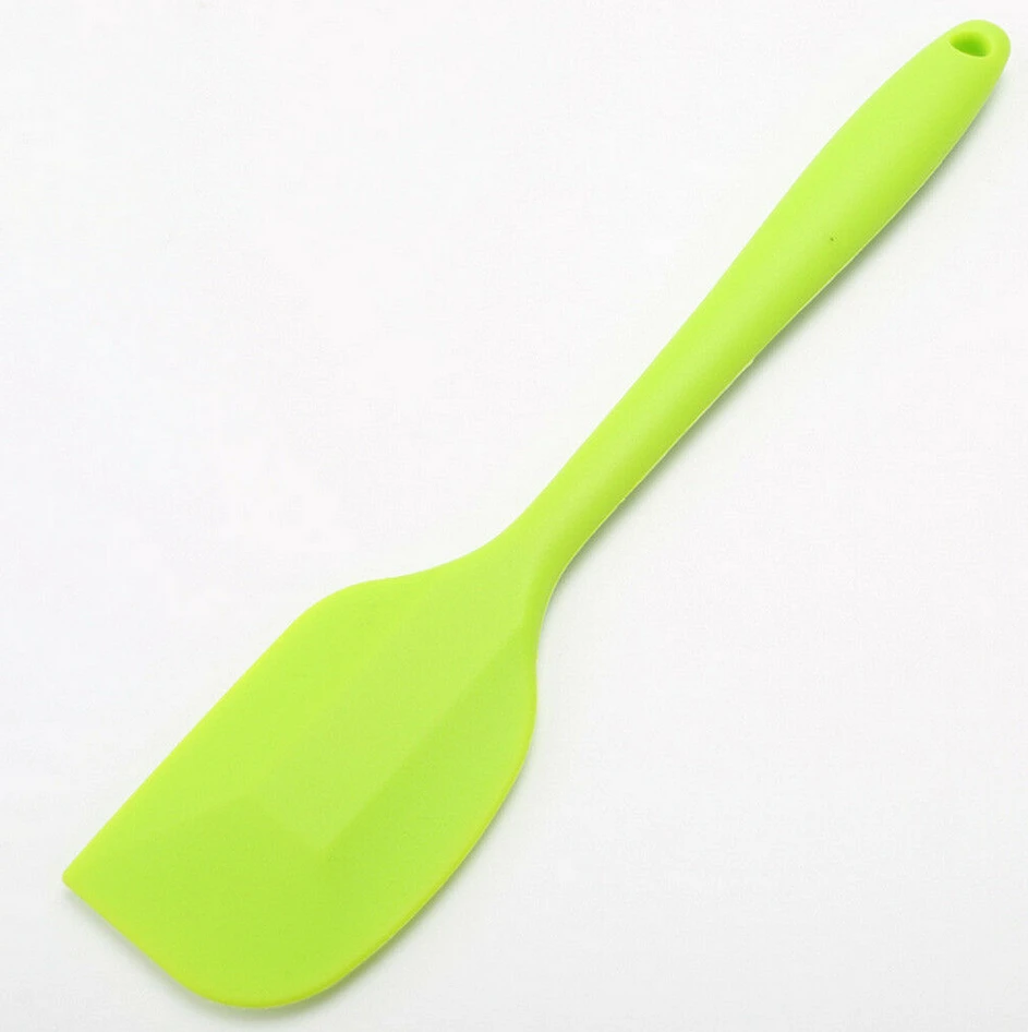 Baking Spatula Mini Small Kitchen Silicone Soup Spoons Cake Cream Spatula Scraper Brush Butter Baking Tool - Цвет: Зеленый