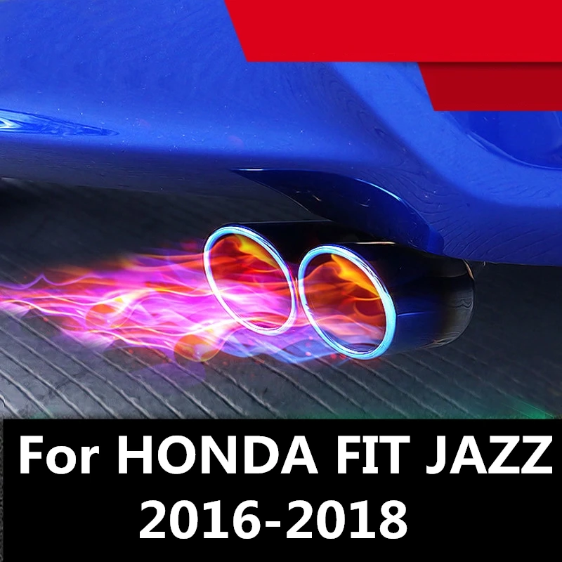 

For HONDA FIT JAZZ 2016-2018 Car Auto Exhaust Muffler Tip Stainless Steel Pipe Chrome Trim Modified Car Rear Tail Throat Liner