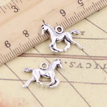 20 pçs encantos correndo cavalo 22x15mm tibetano bronze prata cor pingentes antigo jóias fazendo diy artesanal artesanato