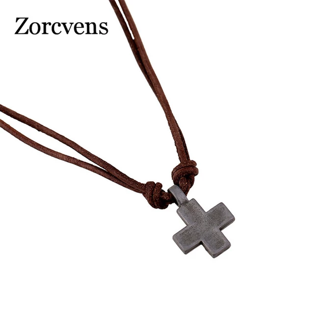 Vintage Leather Necklace Men Cross Jewelry Statement Necklaces & Pendants  Kolye Collier Femme Necklace For Women Long Necklace - Necklace - AliExpress