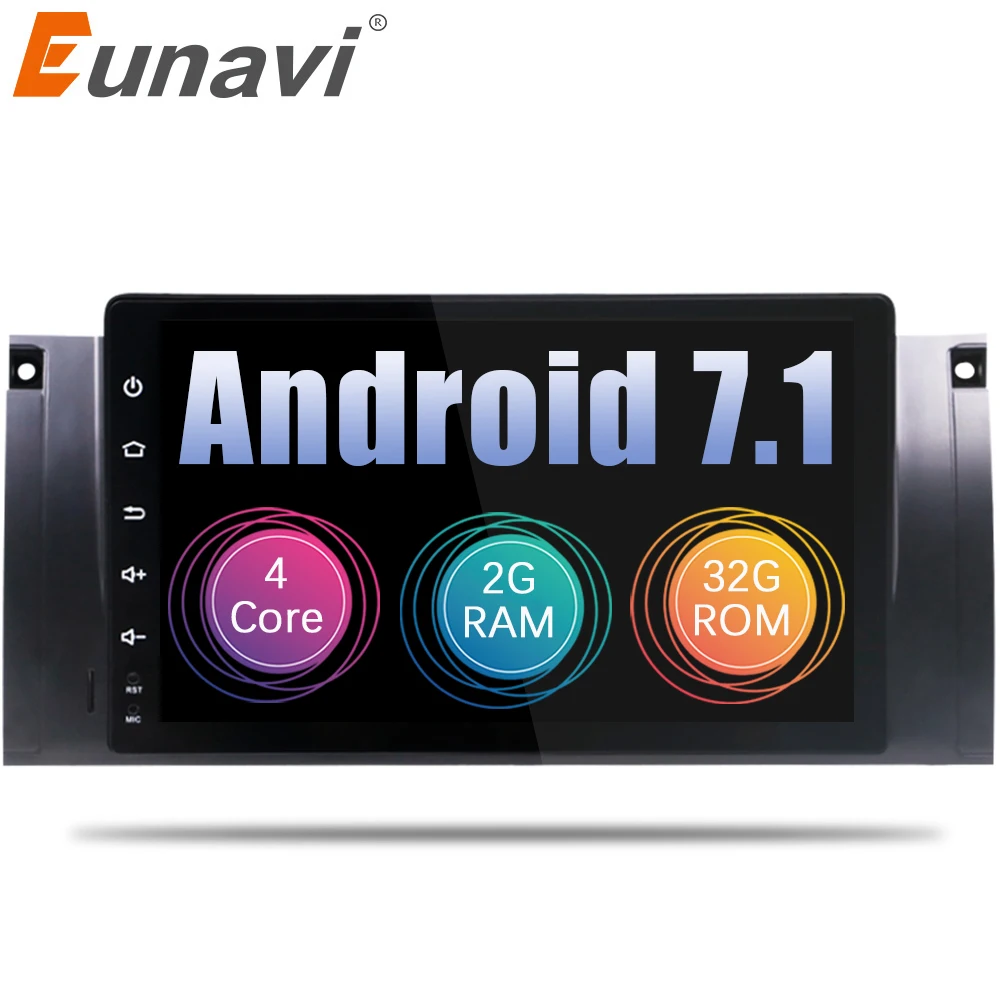 

Eunavi 1 Din Android 7.1 8.1 HD 1024*600 Car DVD GPS 9'' Car Radio Stereo For BMW E53 E39 X5 WiFi 3G GPS Audio Player+Bluetooth