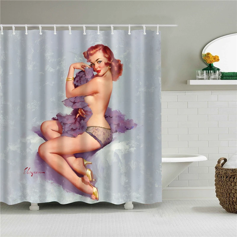Сексуальная мультяшная Мэрилин Монро Mildewproof занавески для душа, набор штор для ванной комнаты с крюком, аксессуары для украшения дома, cortina ducha