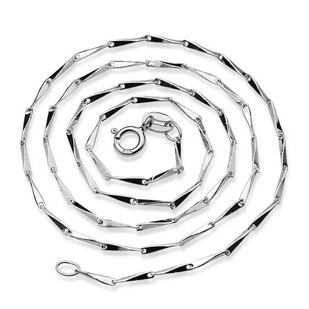 

925 Sterling Silver Necklace Silver Chain Necklace Melon Seeds Necklace 18/16 inch