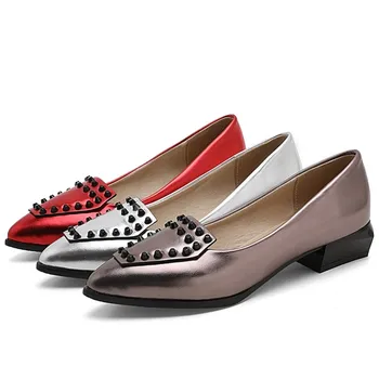 

Rivet Low Heels Shoes Women Pumps Shoes Heels Slip On Nice