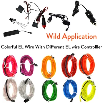 5M Neon Light Dance Party Decor Light string Neon LED lamp Flexible EL Wire Rope Tube Waterproof LED Strip +3V/ 12V Controller top selling el cable rope explorer design clothes led strip neon light stylish luminous costume for carnival new years day decor