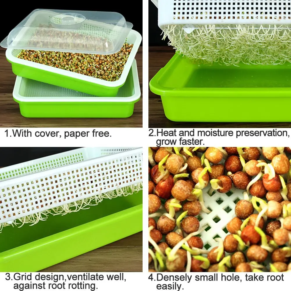 Wheatgrass Grower Seedling Tray Sprout Plate Hydroponics System Grow