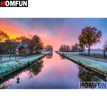 

HOMFUN Full Square/Round Drill 5D DIY Diamond Painting "Landscape painting" Embroidery Cross Stitch 5D Home Decor A15757