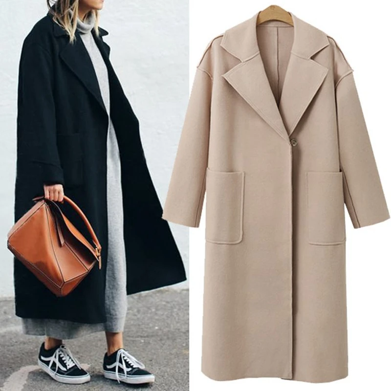 

b Autumn Winter Suit Blazer Women 2019 Casual Formal Wool Coat Elegant Work Office Lady Long Sleeve Blazer Mujer Outerwear
