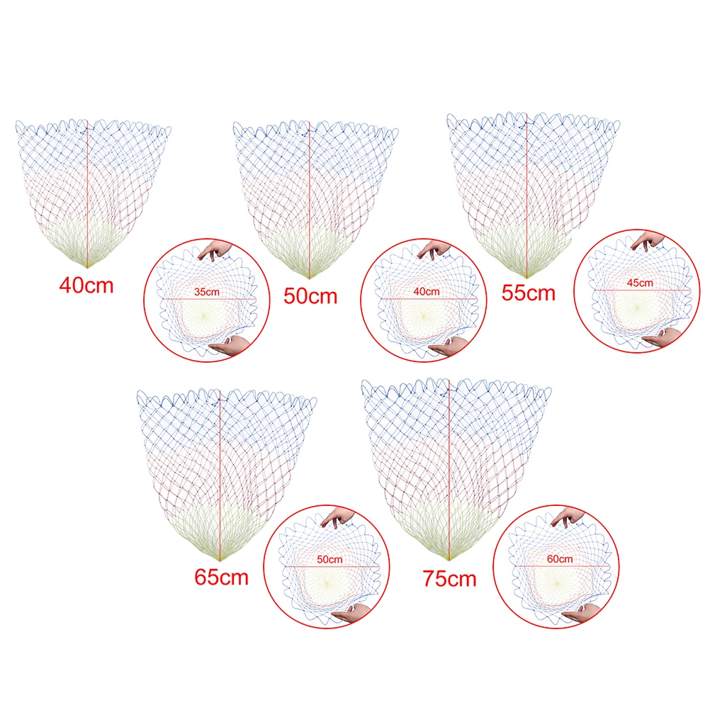 Нейлоновая рыболовная сеть складной Для рыбалки ромбовидная сеть Глубина отверстия складной Посадка на нейлон сетной ковш 35/40/45/50/60 см