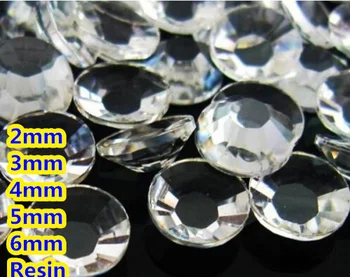 

Transparent Crystal Clear Color 2mm,3mm,4mm,5mm,6mm Facets Flat Back Resin Rhinestone Nail Art Gems Decoration
