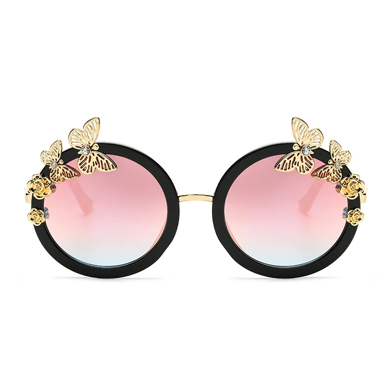 Art Deco Butterfly&Flower Round Fashion Women Gradient