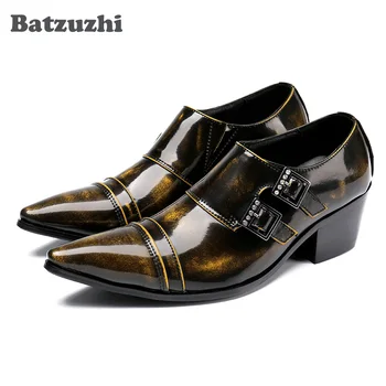 

Batzuzhi Limited Edition Bronze Men Dress Shoes Italian Style Shoes Men Leather Men Dress Shoes 2017 Pointed Toe Forma Shoes Men