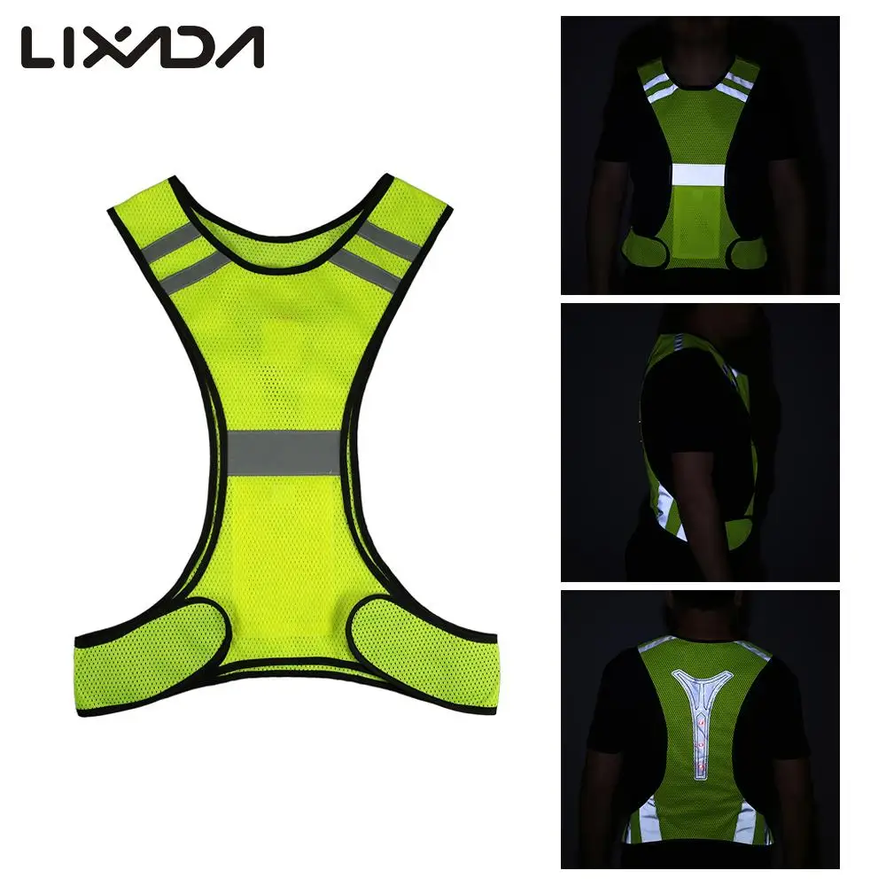

Cycling Vest Outdoor Sports Running Reflective Safety Vest Gear High Visibility for Exercise Jogging Polyester 3 LED lights