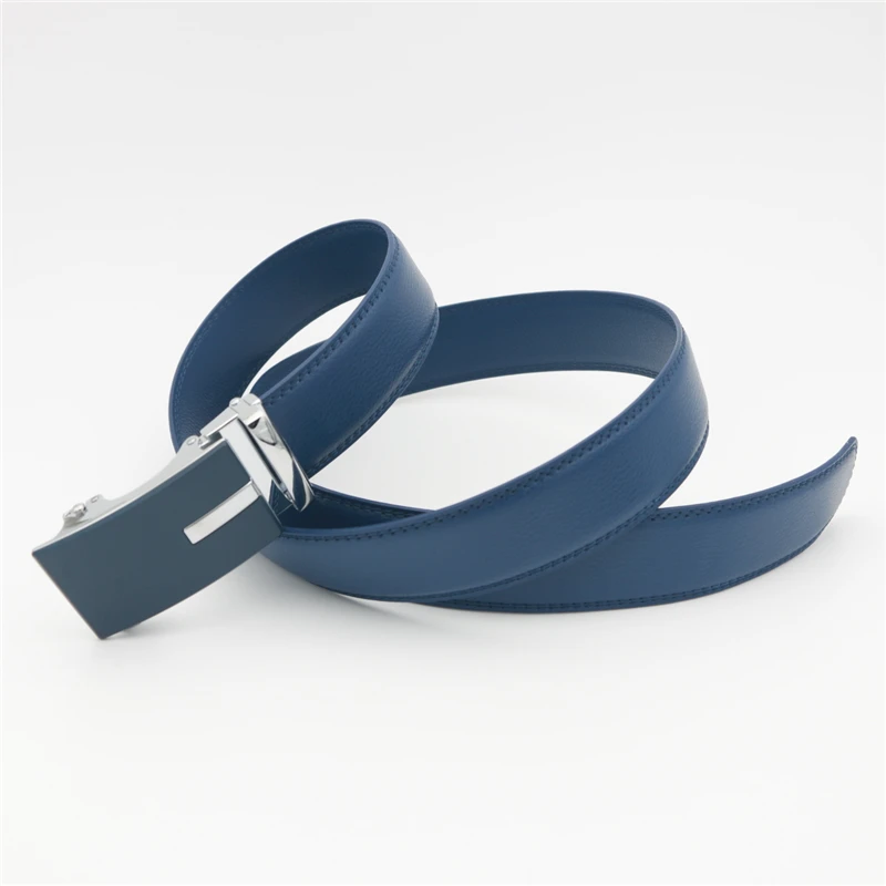 Ремень мужской Западный благоприятный кожаный пояс Для мужчин синий ремешок Автоматическая мужской Ремни супер Cinturon Hombre