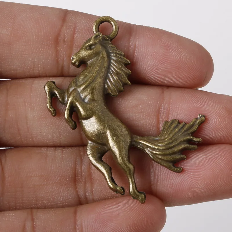 New Arrivals 42*31mm 2pcs Zinc Alloy Charms Antique Bronze Plated Horse
