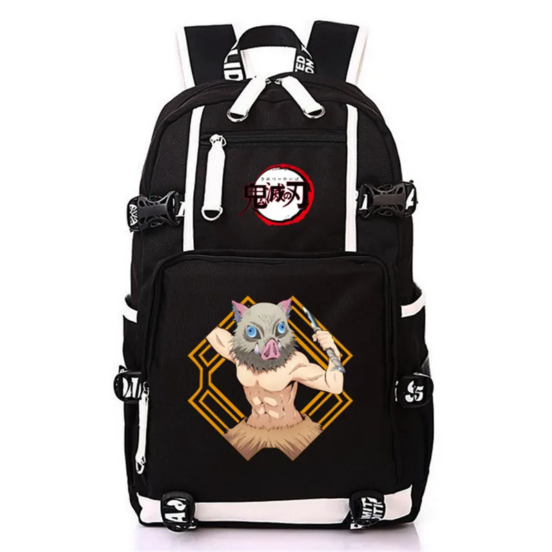 Японское аниме Demon Slayer: Kimetsu no Yaiba Bookbag школьные сумки холст USB рюкзак для ноутбука