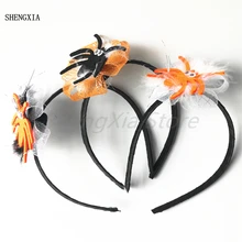 Novo dia das bruxas aranha beadband pena bowknot acessórios festa de férias atmosfera desempenho adereços aranha cabelo banda